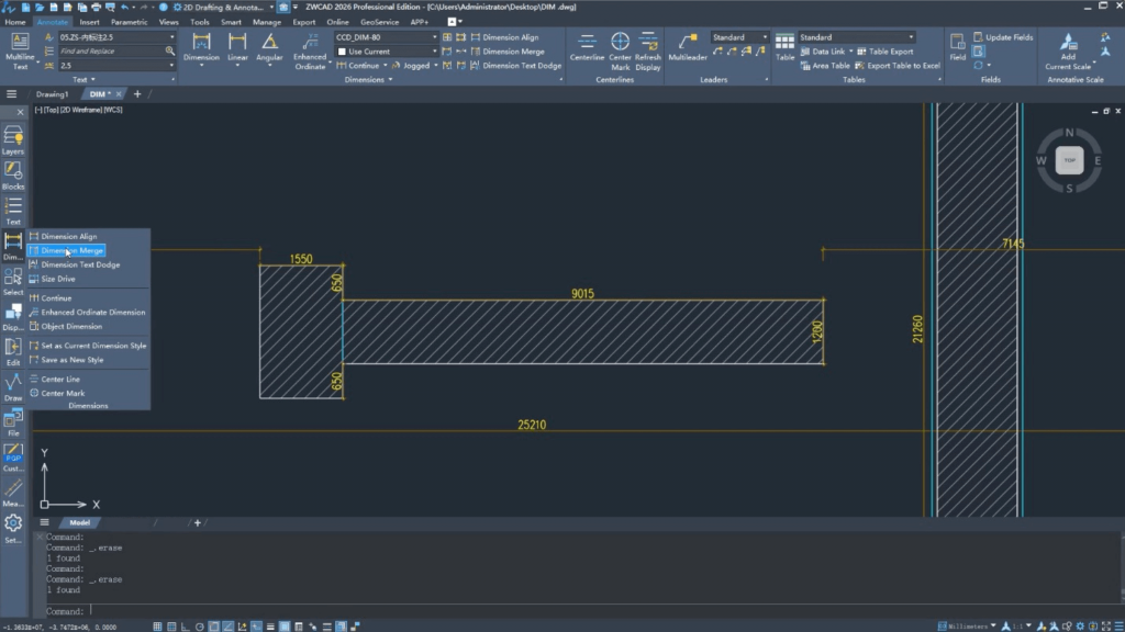 Bemaßungszusammenführung